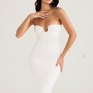 House of CB Strapless White Dress